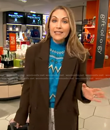 Lori’s blue fair isle sweater on Good Morning America