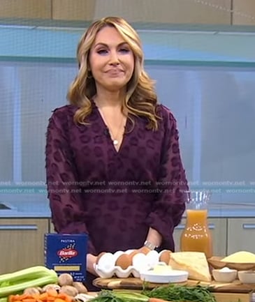 Lori’s purple dotted mesh dress on Good Morning America