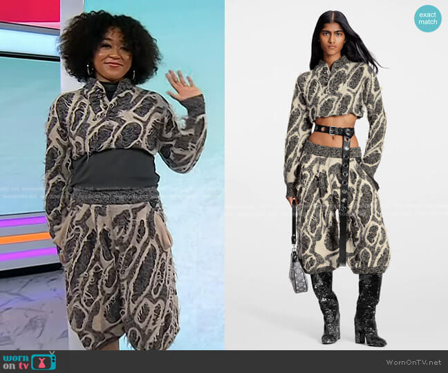 Louis Vuitton Fray Knit Cropped Pullover worn by Naomi Osaka on Today