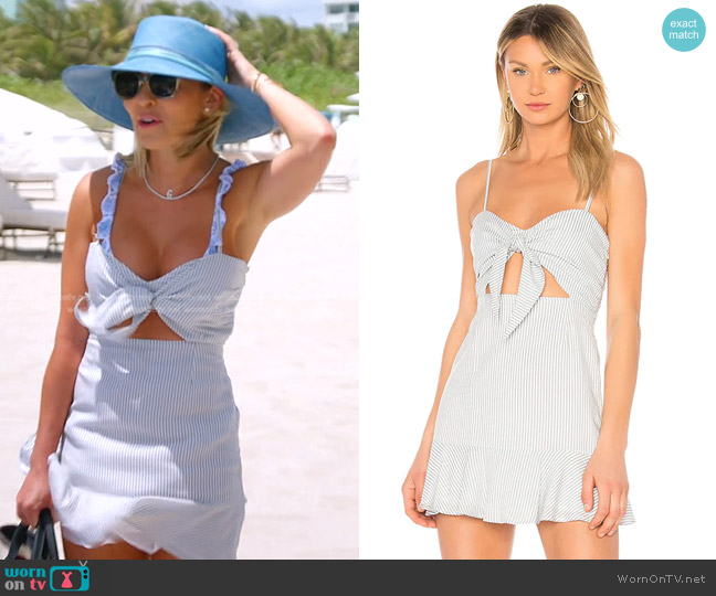 Lovers and Friends Lemon Lime Dress  in Blue Jay Stripe worn by Nicole Martin (Nicole Martin) on The Real Housewives of Miami