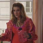 Madeline’s orange zebra stripe jacket on Emily in Paris