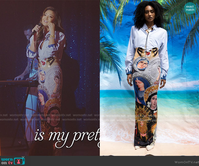 Maison J Simone La Duena Dress worn by Mindy Chen (Ashley Park) on Emily in Paris