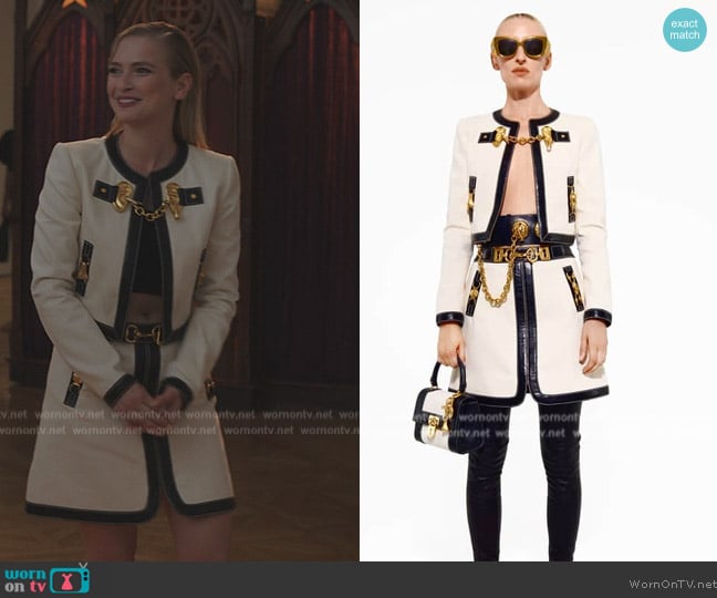 Schiaparelli Anatomy Cardigan Jacket worn by Camille (Camille Razat) on Emily in Paris