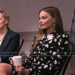 Margot Robbie’s black daisy print dress on CBS Mornings