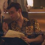 Max’s yellow animal print shirt on Gossip Girl