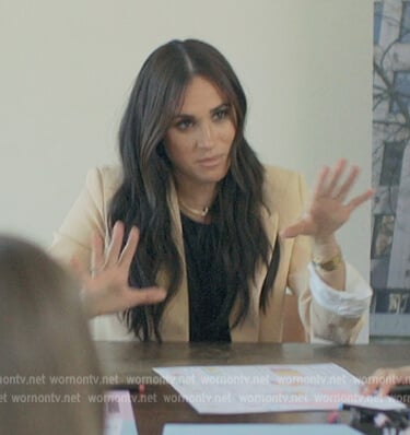 Meghan Markle’s beige blazer on Harry and Meghan