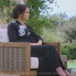 Meghan Markle’s black floral dress on Harry and Meghan