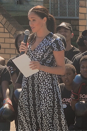 Meghan Markle’s animal print wrap dress on Harry and Meghan