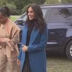 Meghan’s blue coat on Harry and Meghan