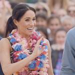 Meghan Markle’s green stripe dress on Harry and Meghan