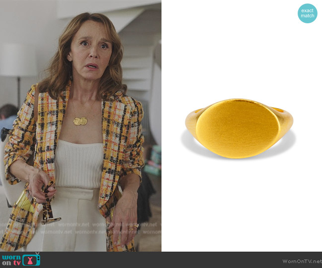 Mene Signet Ring worn by Sylvie (Philippine Leroy-Beaulieu) on Emily in Paris