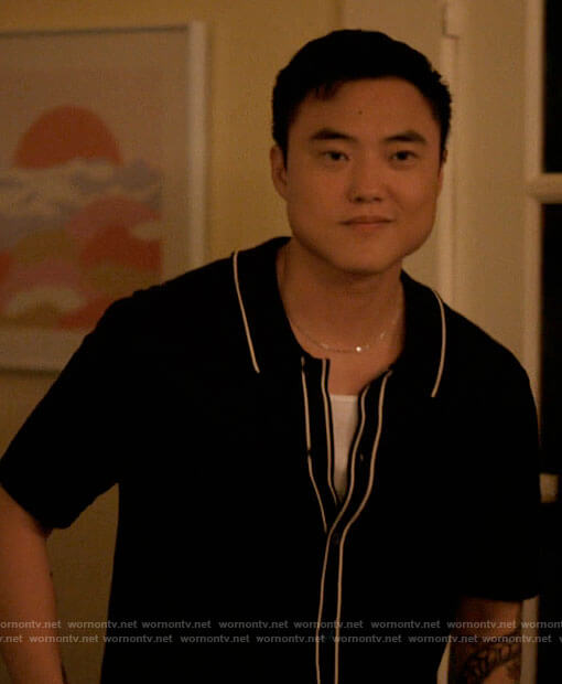 Micah’s stripe trim polo shirt on The L Word Generation Q