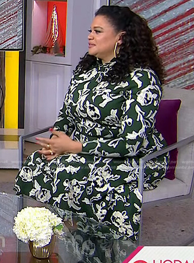 Michelle Buteau’s green floral dress on Today