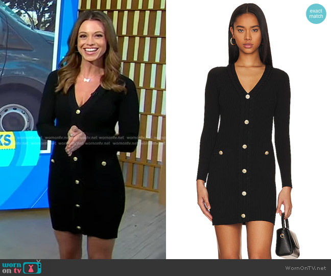Milly Braided Placket Cardigan Dress worn by Cheryl Scott on Good Morning America