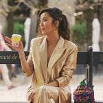 Mindy’s metallic blazer and pants on Emily in Paris