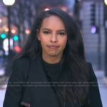 Mona’s black wrap coat on Good Morning America