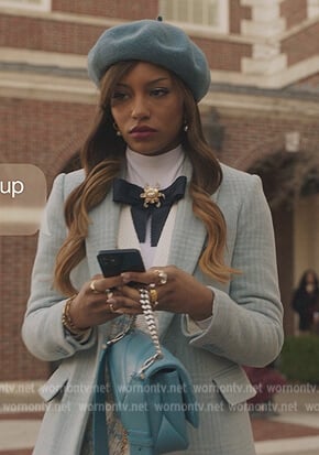 Monet’s blue quilted leather bag on Gossip Girl