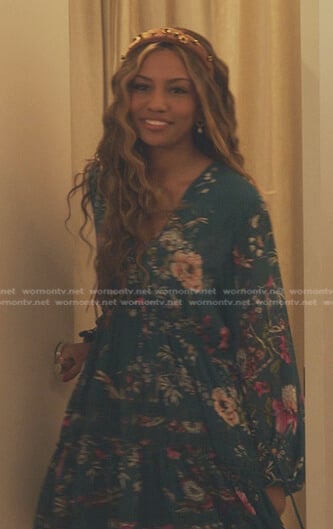 Monet’s green floral mini dress on Gossip Girl