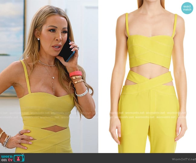Monse Crossover Stretch Wool Crop Top worn by Lisa Hochstein (Lisa Hochstein) on The Real Housewives of Miami