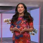 Morgan’s red floral fitted dress on NBC News Daily