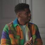 Julien’s multicolored check jacket on Emily in Paris