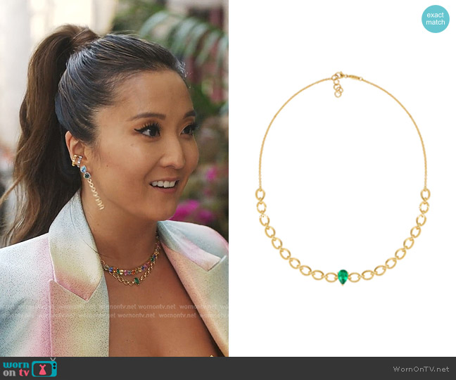 Nadine Aysoy Catena Autumn Necklace worn by Mindy Chen (Ashley Park) on Emily in Paris
