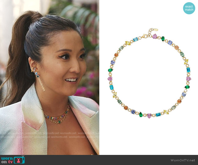 Nadine Aysoy Catena Autumn Necklace worn by Mindy Chen (Ashley Park) on Emily in Paris