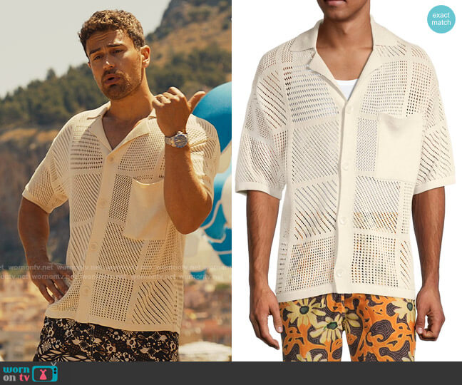 Nanushka Ayaan Knit Shirt worn by Cameron Sullivan (Theo James) on The White Lotus