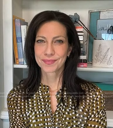 Dr. Natalie Azar’s green polka dot blouse on NBC News Daily