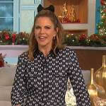 Natalie bow print shirt dress on The Talk