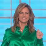 Natalile’s green satin blouse on The Talk