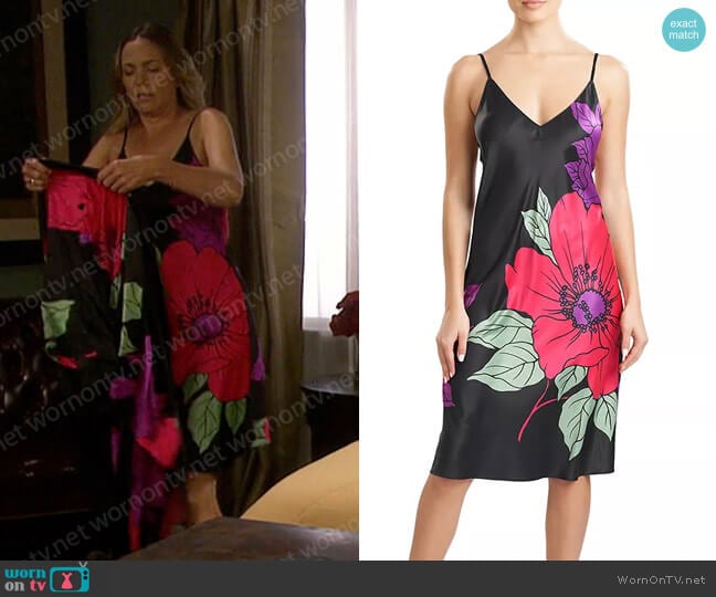 Natori Floral Print Slip worn by Nicole Walker (Arianne Zucker) on Days of our Lives