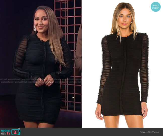 NBD Las Olas Long Sleeve Mini Dress worn by Adrienne Houghton on E! News