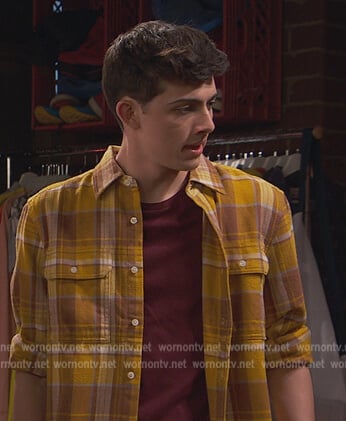 Neil’s yellow plaid shirt on Ravens Home