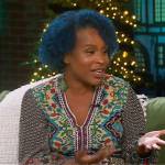 Nicola Yoon’s embroidered maxi dress on The Kelly Clarkson Show