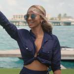 Nicole’s navy cropped shirt and skirt on The Real Housewives of Miami