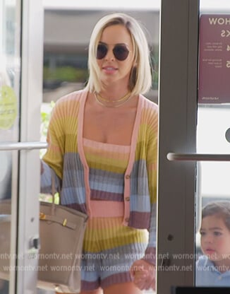 Nicole’s pastel stripe top and shorts on The Real Housewives of Miami