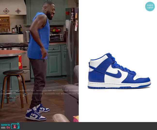 Nike Dunk High Sneakers worn by Malcom (Sheaun McKinney) on The Neighborhood