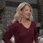 Nina’s burgundy sweater on General Hospital