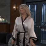 Nina’s long floral robe on General Hospital