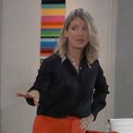 Nina’s orange wide-leg pants on General Hospital