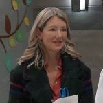Nina’s green plaid coat on General Hospital