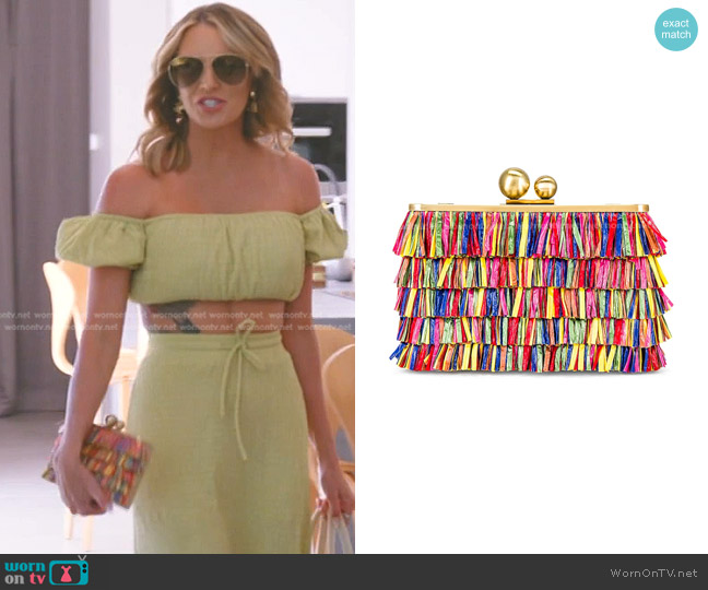 Olga Berg Carlita Carnivale Clutch worn by Whitney Rose on The Real Housewives of Salt Lake City