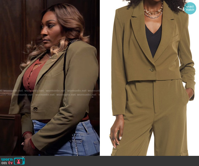 Open Edit Crop Blazer worn by Daniella King (Mignon) on Tyler Perrys Sistas