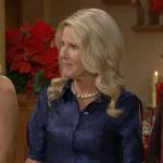 Pam’s blue Christmas party dress on The Bold and the Beautiful
