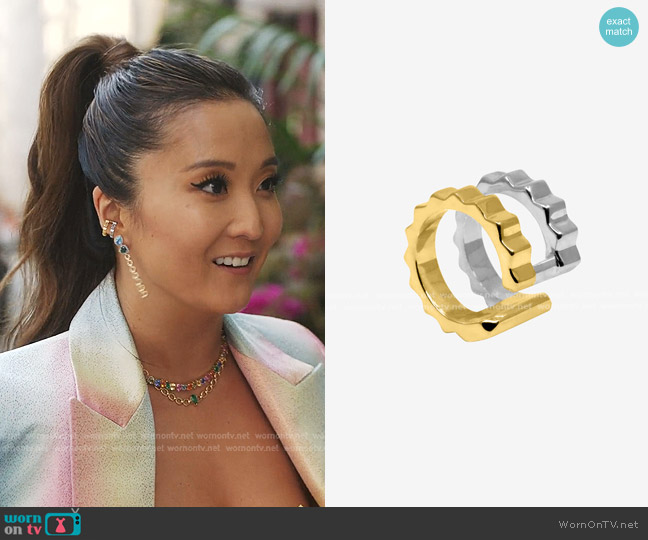 Persta Double Earcuff worn by Mindy Chen (Ashley Park) on Emily in Paris
