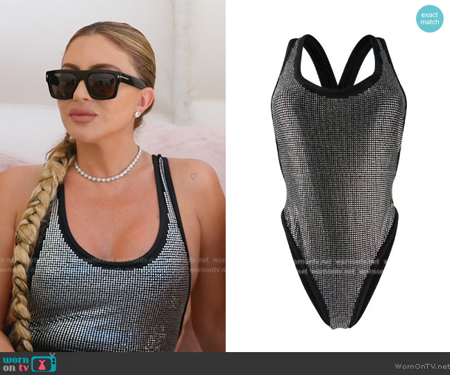 Philipp Plein Crystal Embellished Swimsuit worn by Larsa Pippen (Larsa Pippen) on The Real Housewives of Miami