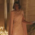 Pink embellished cape gown on Gossip Girl
