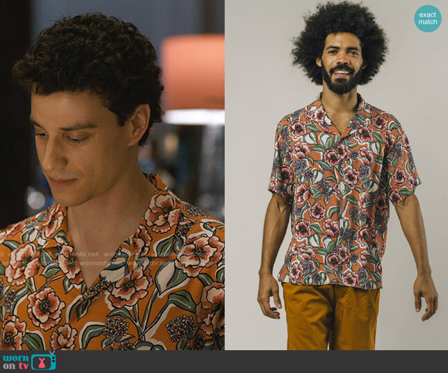 Brava Fabrics Sorrento Aloha Shirt worn by Albie Di Grasso (Adam DiMarco) on The White Lotus