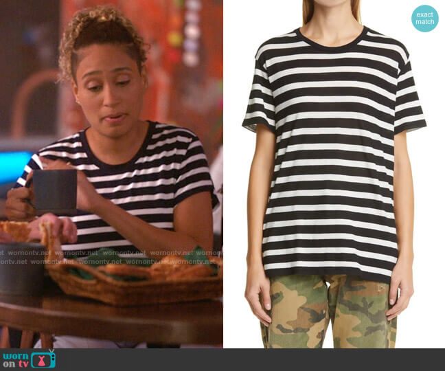 R13 Striped Boy Tee worn by Sophie Suarez (Rosanny Zayas) on The L Word Generation Q